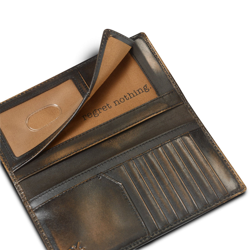 Black Leather Multiple Monogram Bifold Wallet