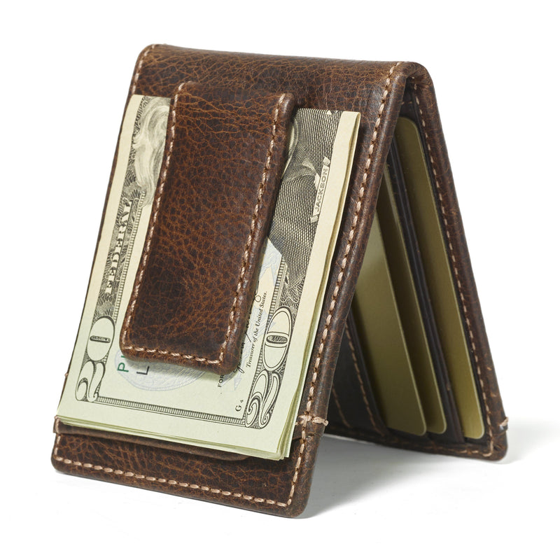 MONOGRAMMED Leather Cash Wallet Mens Billfold Classic Bifold 